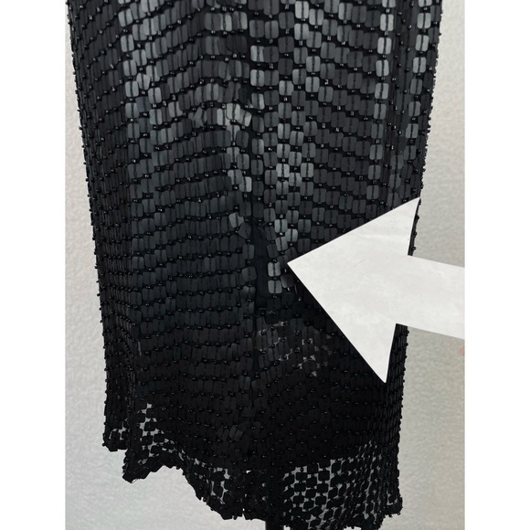 PARKER • Black Carson Combo Silk Chiffon Sequin Embellished Tank Top - Picture 11 of 16